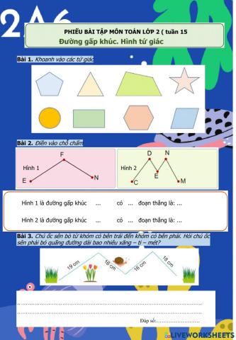 Phiếu tăn cường đoạn thẳng - hình tứ giác