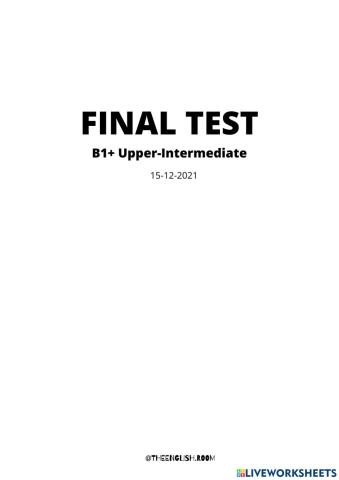 Final english b1 + test