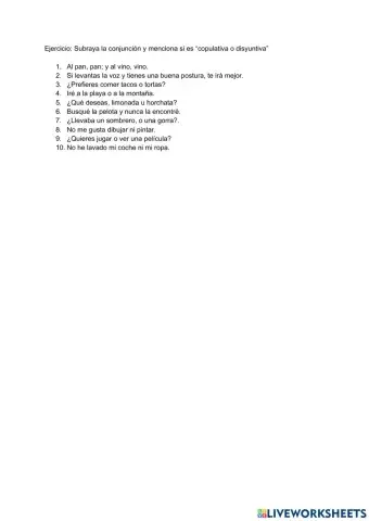 Conjunciones Copulativas y Disyuntivas