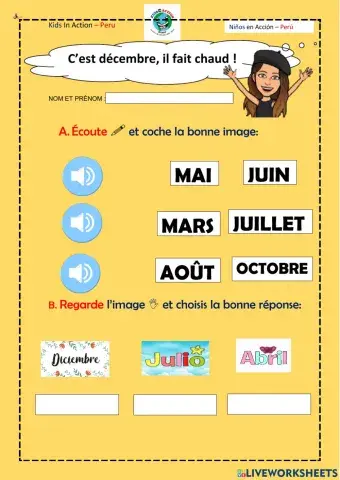 Les mois de l'année