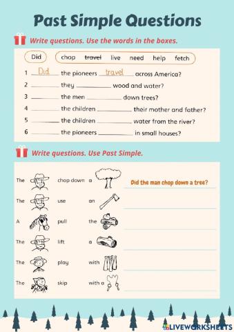 J3A Past Simple Questions