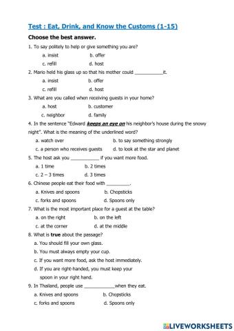 Eat,Drink, and Know the Customs