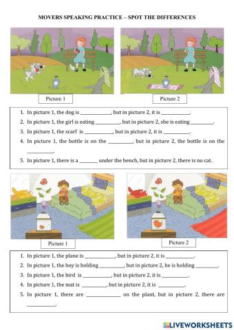 Movers Speaking - Find the differneces