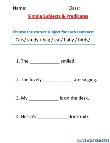 Simple Subject and Predicate