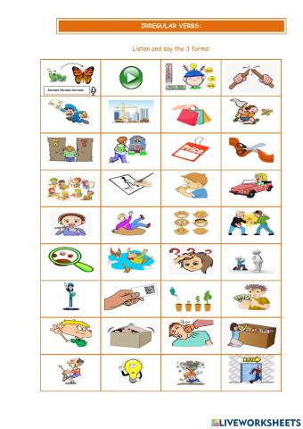 Irregular verbs: Click, listen and say