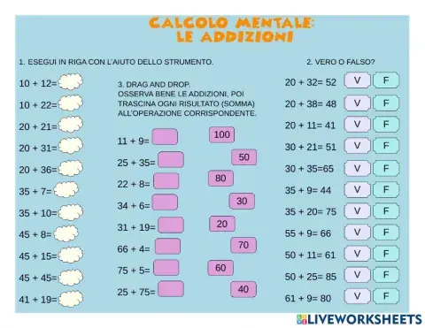 Calcolo mentale: le addizioni (2)