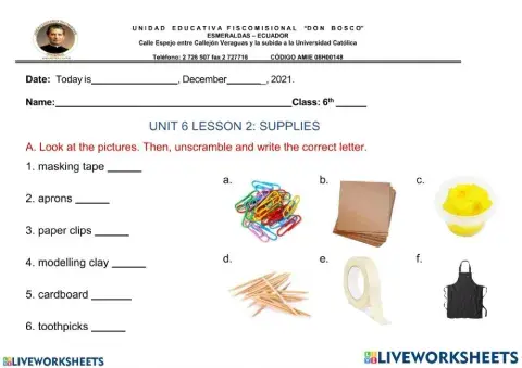 Activities about supplies
