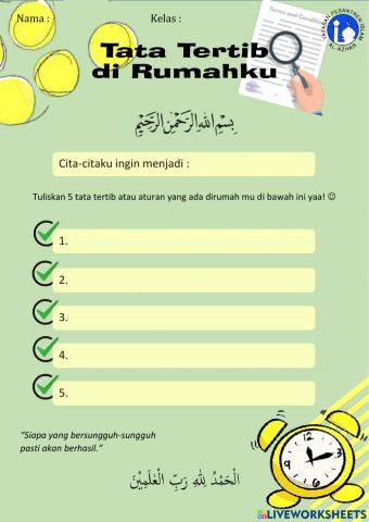 Worksheet PLH Bab 3 : Tata Tertib