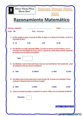 Razonamiento Matemático 5to Secundaria