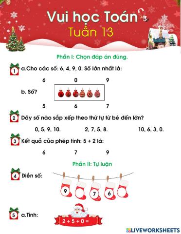 Phiếu Toán cuối tuần
