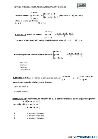 Posiciones relativas y ángulos