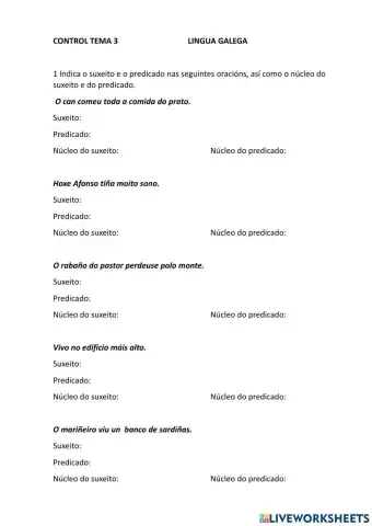 Lingua galega control tema 3
