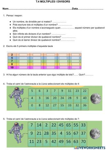 Control Mates tema 4 5B