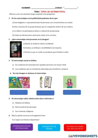 Tipos de estereotipos