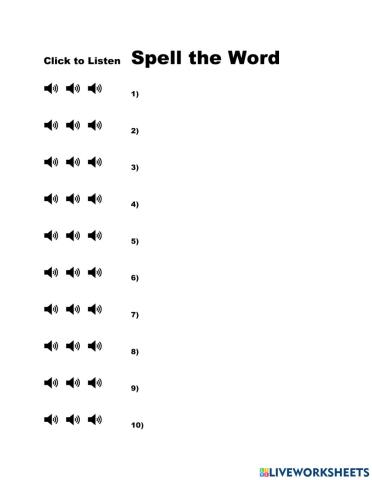 Spelling List