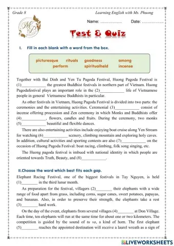 English 8 - Unit 5 - Reading