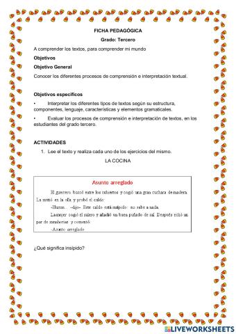 A comprender los textos, para comprender mi mundo