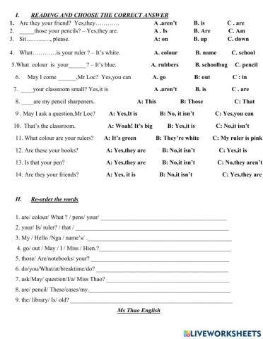 End of test1  English 3