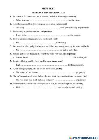 E9 - NC - FT - Mini test - Viet lai cau