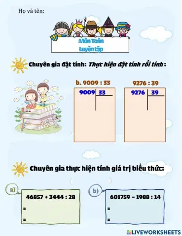 Luyện tập chia cho số có 2 chữ số