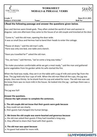 Modals and phrasal verbs