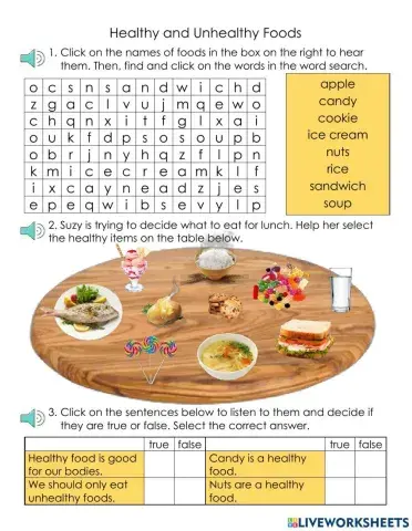 Healthy and Unhealthy Foods