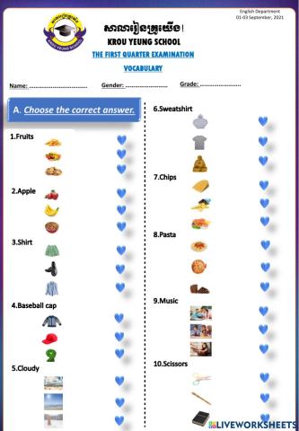 First Quarter Examination
