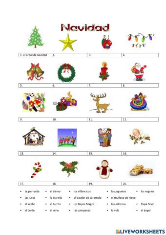 Navidad - vocabulario