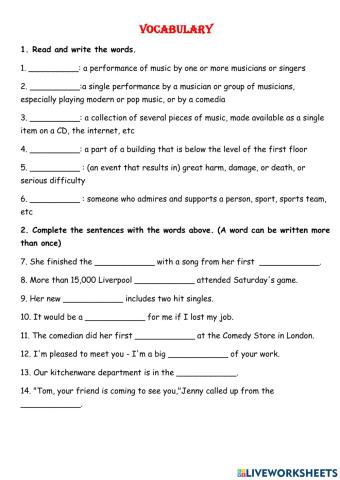 Unit 7: Listening: Vocabulary
