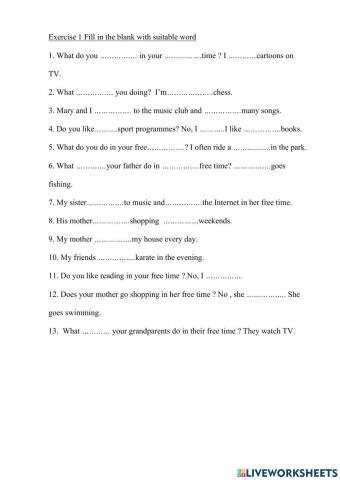 What do you do in your freetime?