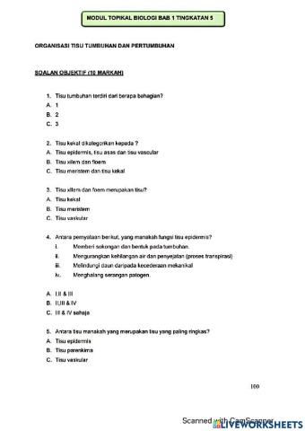 Modul Hebat Edisi 2021 Biologi Tingkatan 5 Bab 1