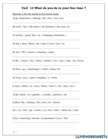 What do you do in your freetime?