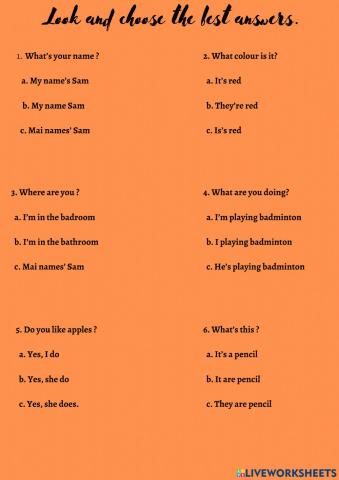 Test grammar for kids