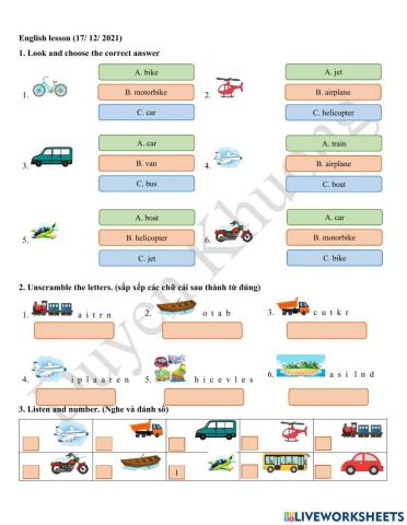 Grade 4.2 - Vehicles