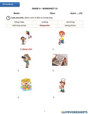 IIG-Grade 4-Worksheet 15