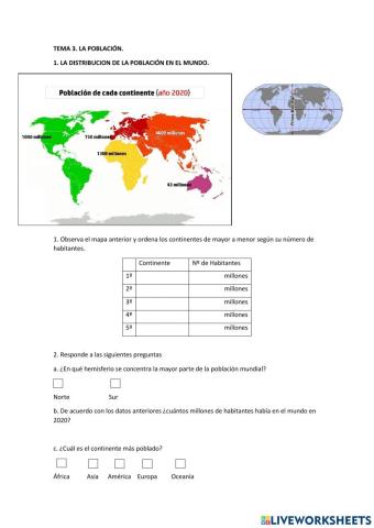 La distribución de la población