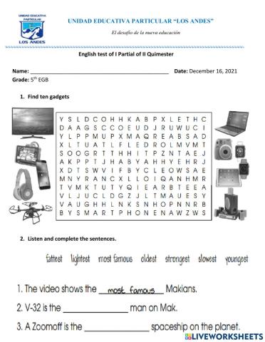 English test of 1p2q