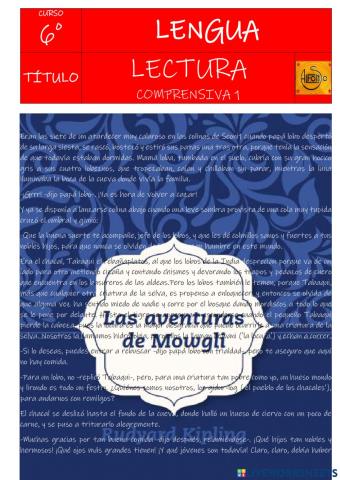 Lectura Comprensiva. Las aventuras de Mowgli.