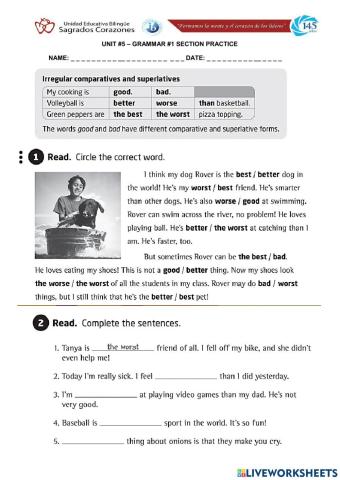 Irregular Comparatives and Superlatives