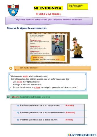 El verbo y sus tiempos