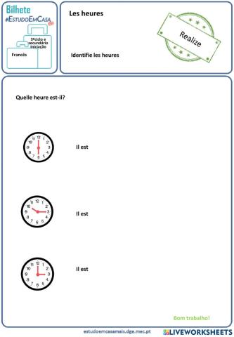 Les heures - exercices