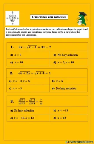 Ecuaciones con radicales