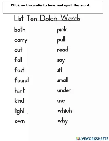 Spelling list