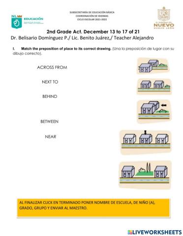 2nd grade act. 13 to 17 december 21.
