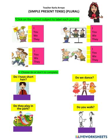 Simple present tense (plural)