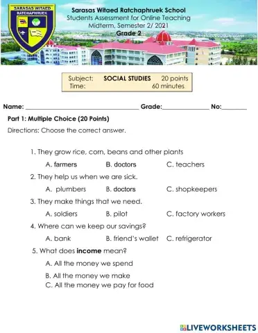 SOCIAL GRADE2 NEW EXAM TERM 2