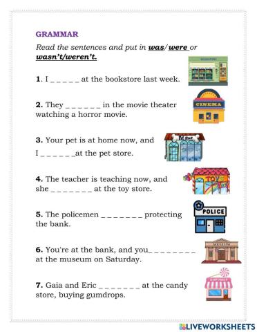 Was and Were with places in town