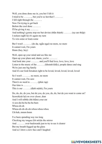 Learning Vocab English: I'm yours