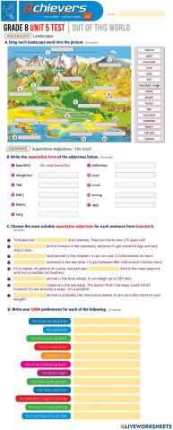 Grade 8 Unit 5 Out of This World - Superlative Adjectives - the least