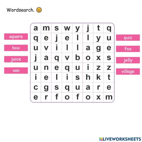 Teing Anh 2 Unit 1-8 wordsearch